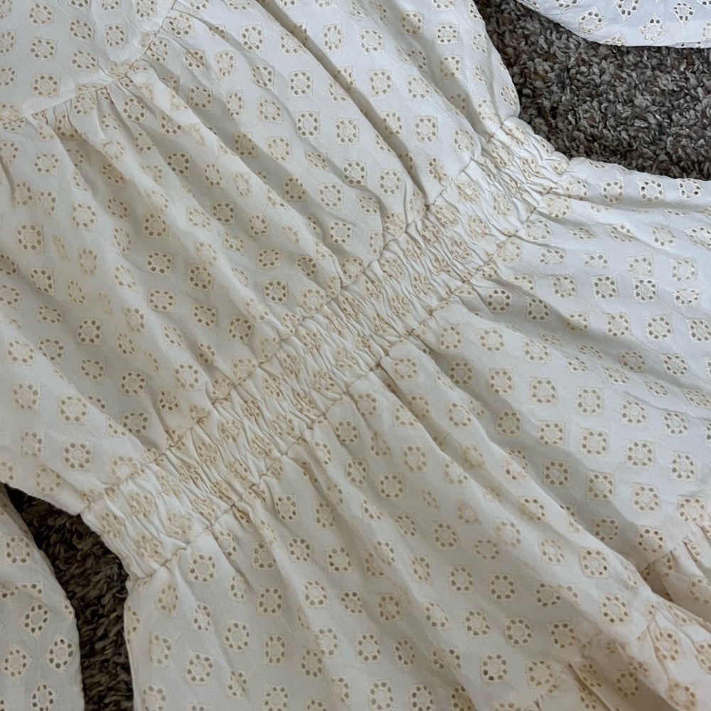 Just Me Tiered Cottage Core Puffy Long Sleeve Mini Dress - Picture 7 of 7